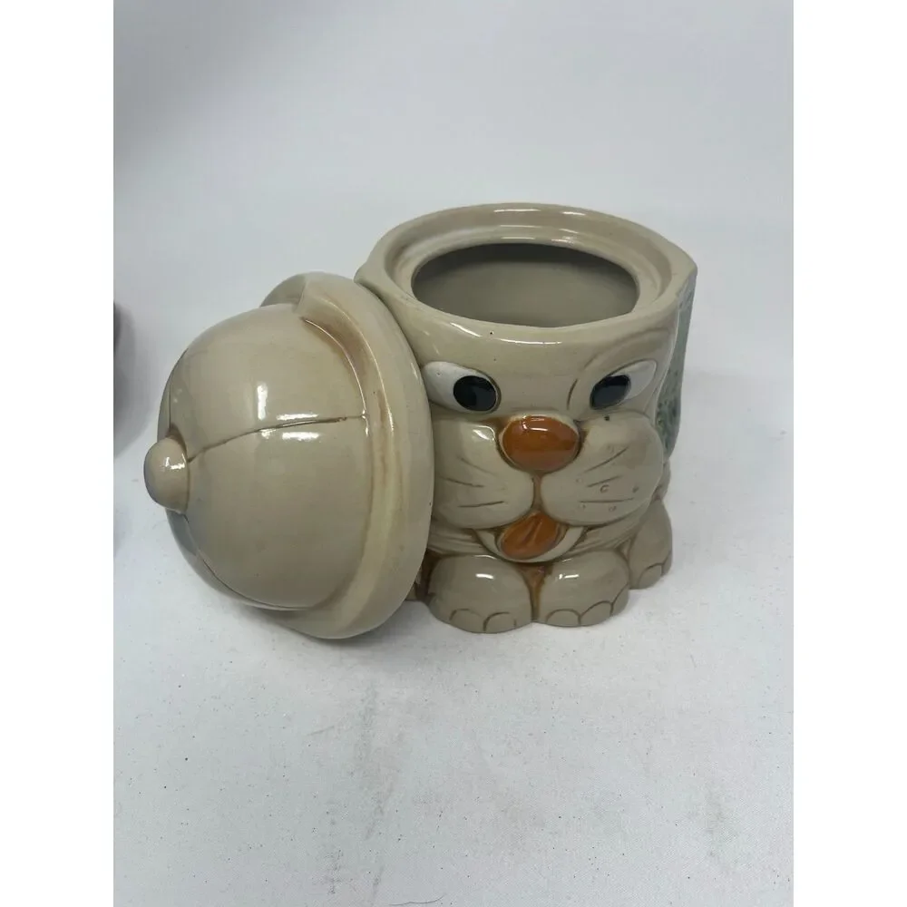 Mount Clemens Art Pottery Dog with Hat Lid Cookie Treats Jar Ceramic 8.5” Boxed